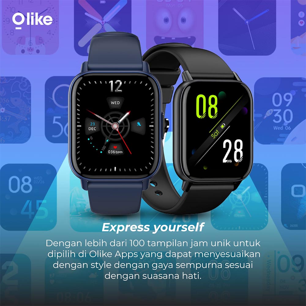 Olike Jam tangan Smartwatch Horizon W12 HD Full Touch Screen temperature IP67