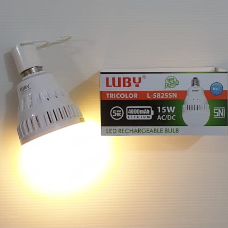 L-5825SN Luby 3COLOR 15W Lampu Led Magic / Ajaib / Emergency / Bohlam