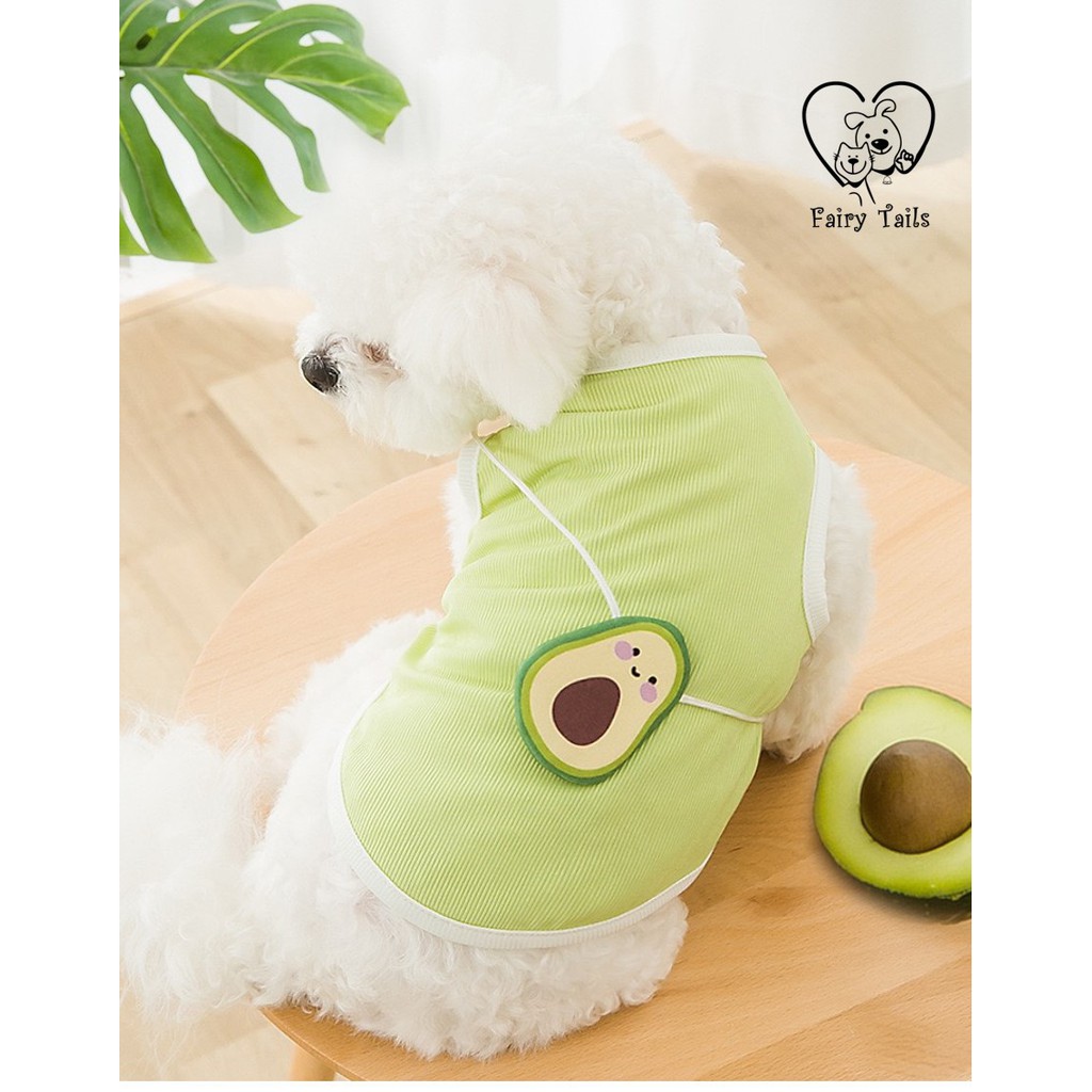 Baju Hewan Kaos Anjing Kucing dengan Tas Alpukat Avocado | Pet Shirt with Avocado Bag