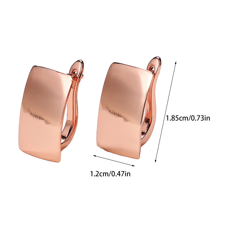 Anting Bentuk Persegi Warna Rose Gold Untuk Wanita