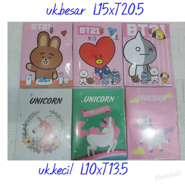 

Notebook/memo bts dan unicorn uk.kecil dan besar