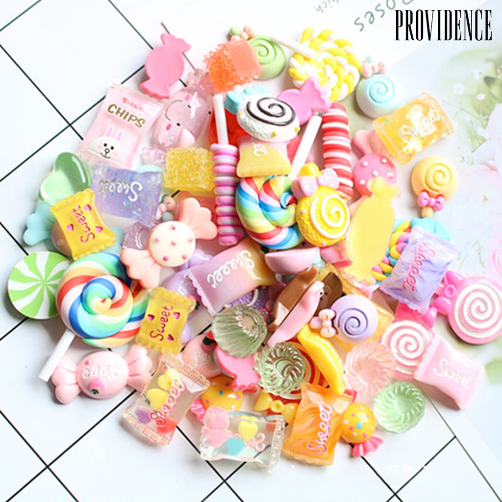 Providence 30Pcs/50Pcs/100Pcs Soft 3D Nail Ornament DIY Resin Nail Charm Candy Mixed Acrylic Tips Decoration for Manicure