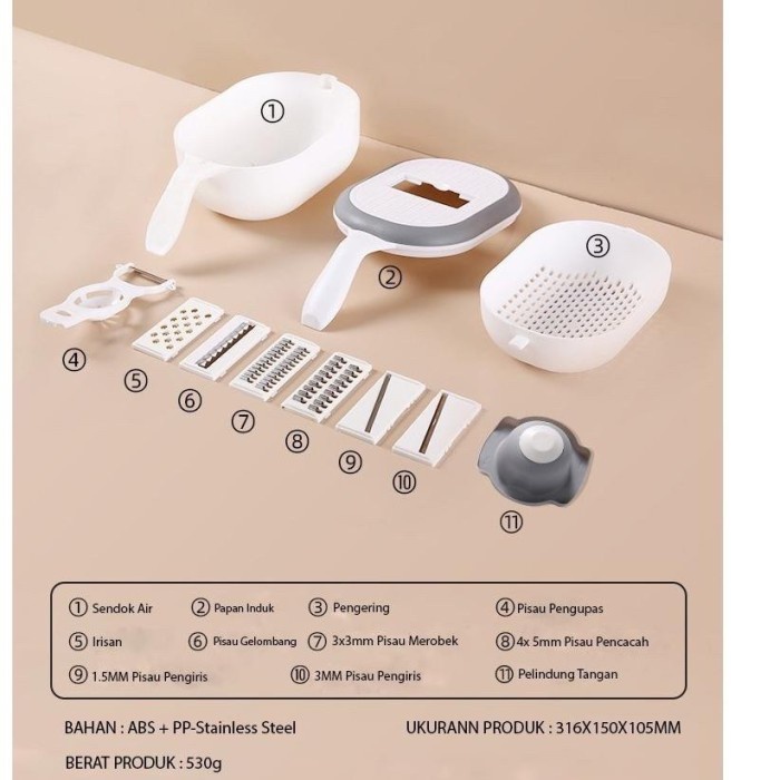 QUALITY Multifunctional chopper 11 in 1