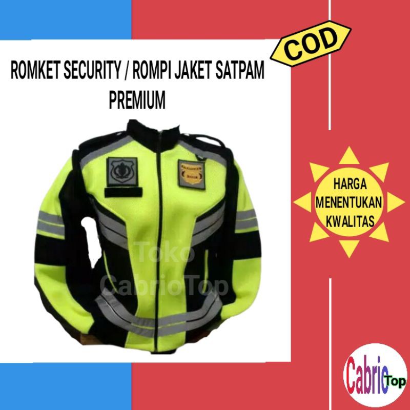 Pakaian pria outerwear Romket rompi jaket security satpam bikers umum tebal premium lengkap logo