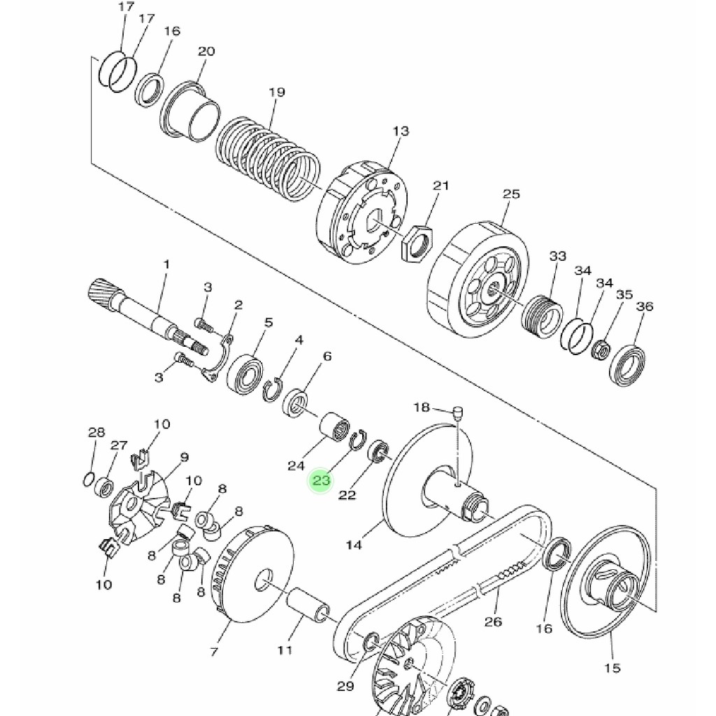 CIRCLIP SNAP RING KLIP BEARING PULY SECONDARY CVT XEON KARBU RC GT AEROX 125 MIO J SOUL GT FINO FI XRIDE 115 ORIGINAL YGP 44D-E5744-00