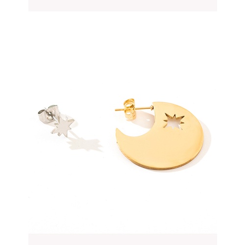 LRC Anting Tusuk Fashion Gold Stainless Steel Geometric Stud Earrings Q50120