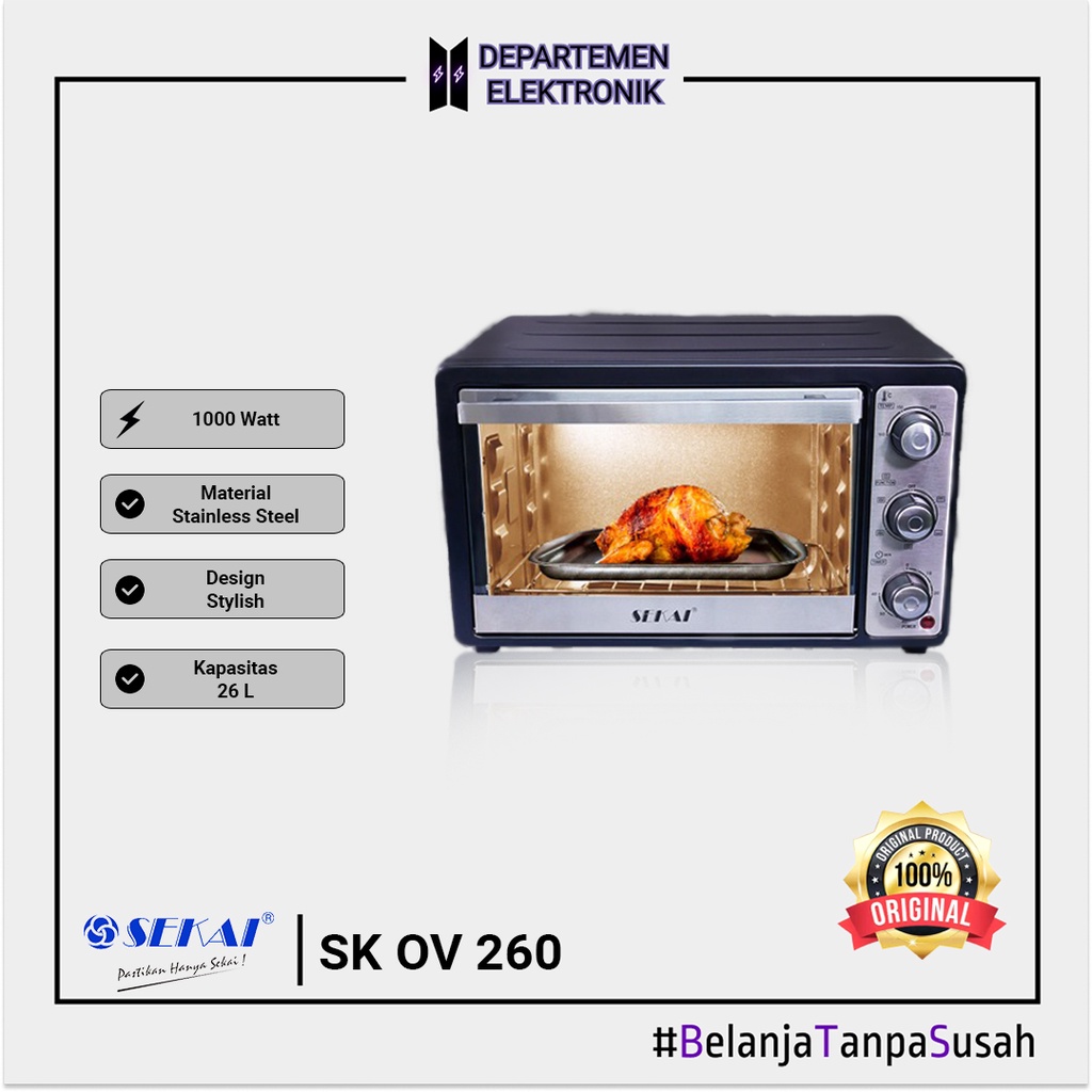 OVEN LISTRIK SEKAI 26 LITER 500 WATT LOW - OV 260 MURAH BANGET / GARANSI RESMI