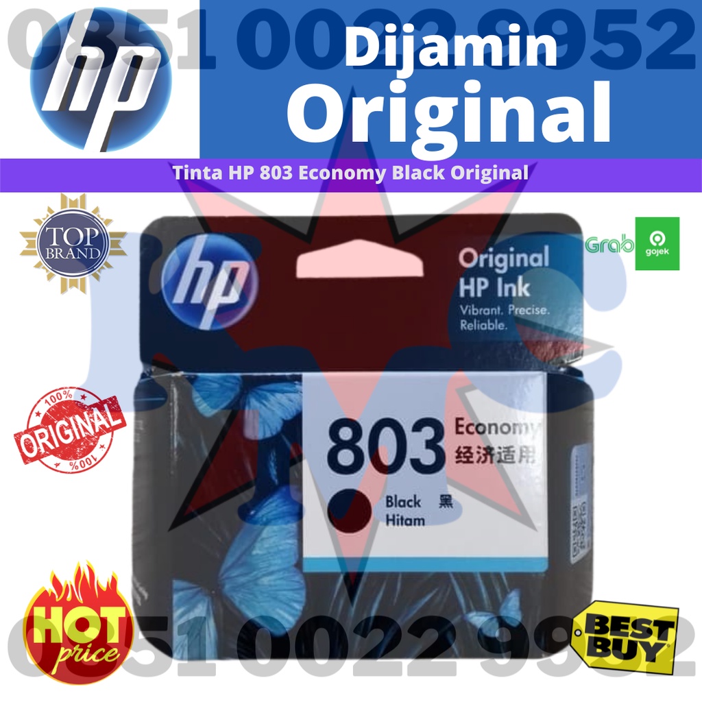 HP Tinta Printer 803 Black Economy Original