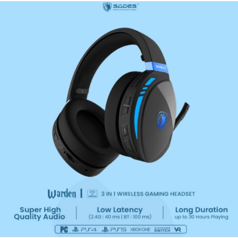 headset gaming sades warden l with bluetooth 5,0 SA-201