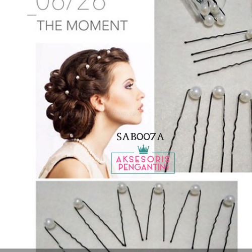 [PRODUK FAVORIT] AKSESORIS RAMBUT BOBBY PIN JEPIT TUSUK MUTIARA PUTIH SAB007A