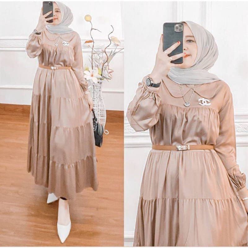 COUPLE MIDI DRESS KOKO FF ,MARSYA MIDI DRESS GAMIS SUSUN