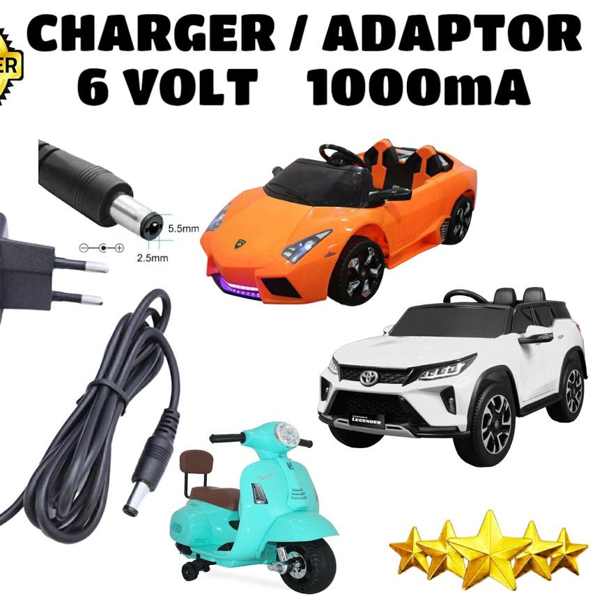 ♛ PUSAT ADAPTOR 6 VOLT CHARGER MOBIL MOBILAN AKI MOTOR MOTORAN ANAK CASSAN CAS AKI 6V 7AMPER 4AMPER 