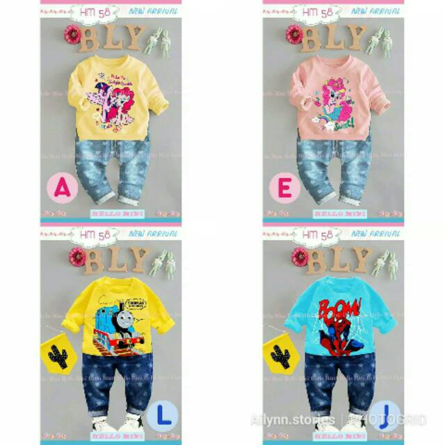 Setelan Fashion Anak Hello Mini HM 58 Lengan Panjang