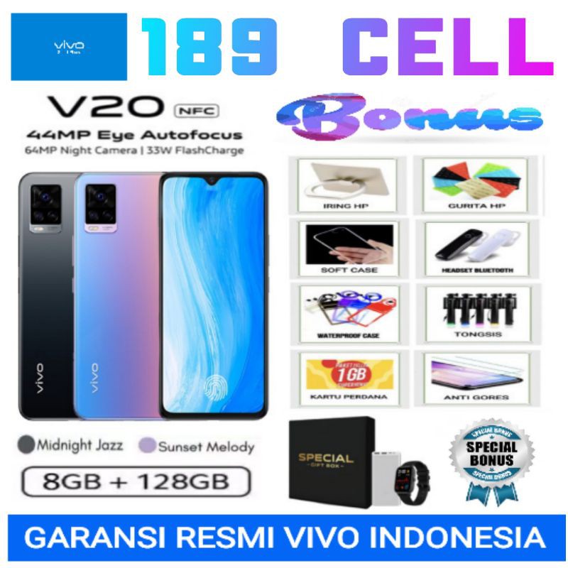 VIVO V20 | Y53s | Y33T RAM 8/128 GB | Y21s 4/128 GARANSI RESMI VIVO INDONESIA