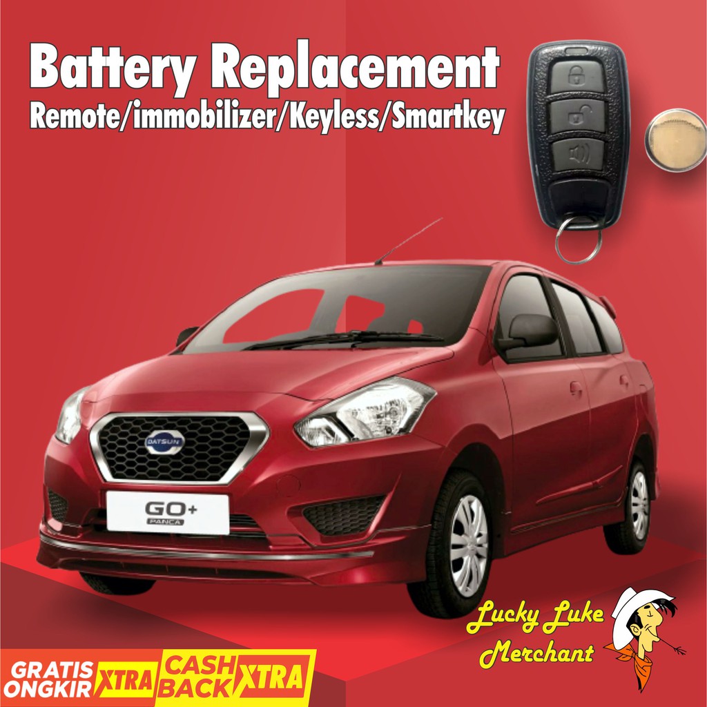 baterai remote kunci mobil New Datsun Go Panca Plus immobilizer keyless smart key smartkey battery