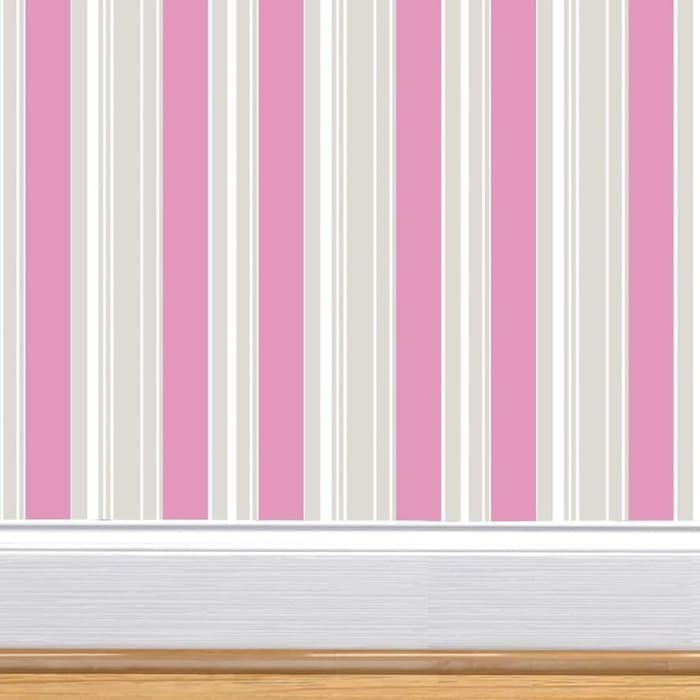 Wallpaper Stiker Dinding Liris Pink 10m x 45cm