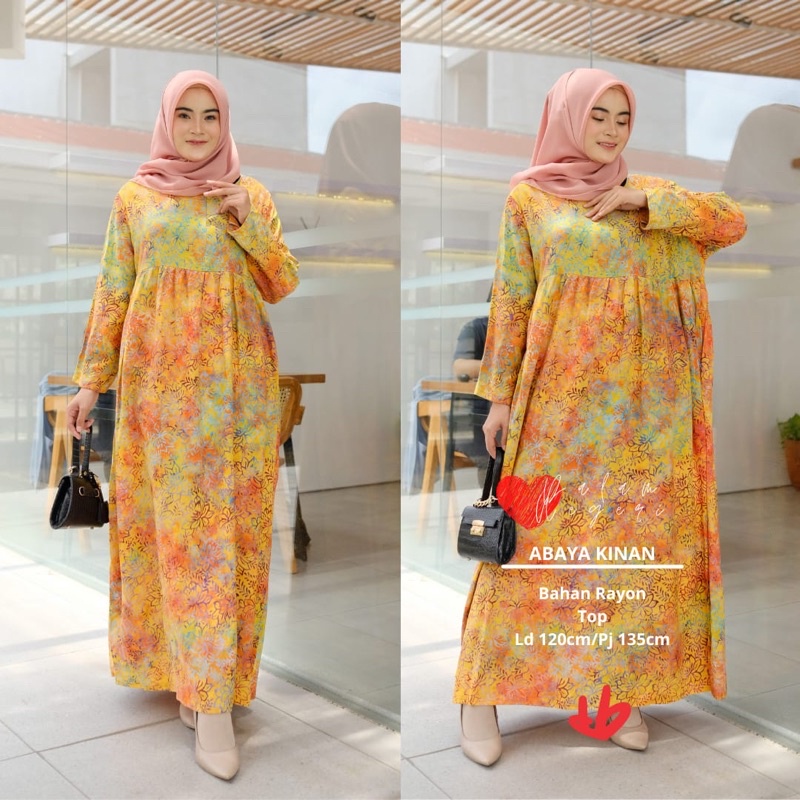 Abaya Longdress batik smoke cap