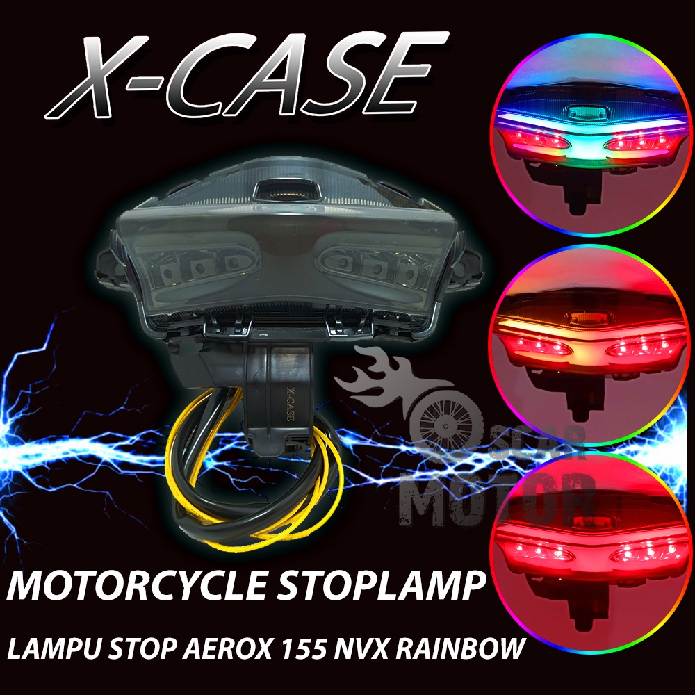 LAMPU STOP YAMAHA AEROX 155 STOPLAMP LAMPU BELAKANG LED 3in1 AEROX NVX 155 SENJA WARNA WARNI motor