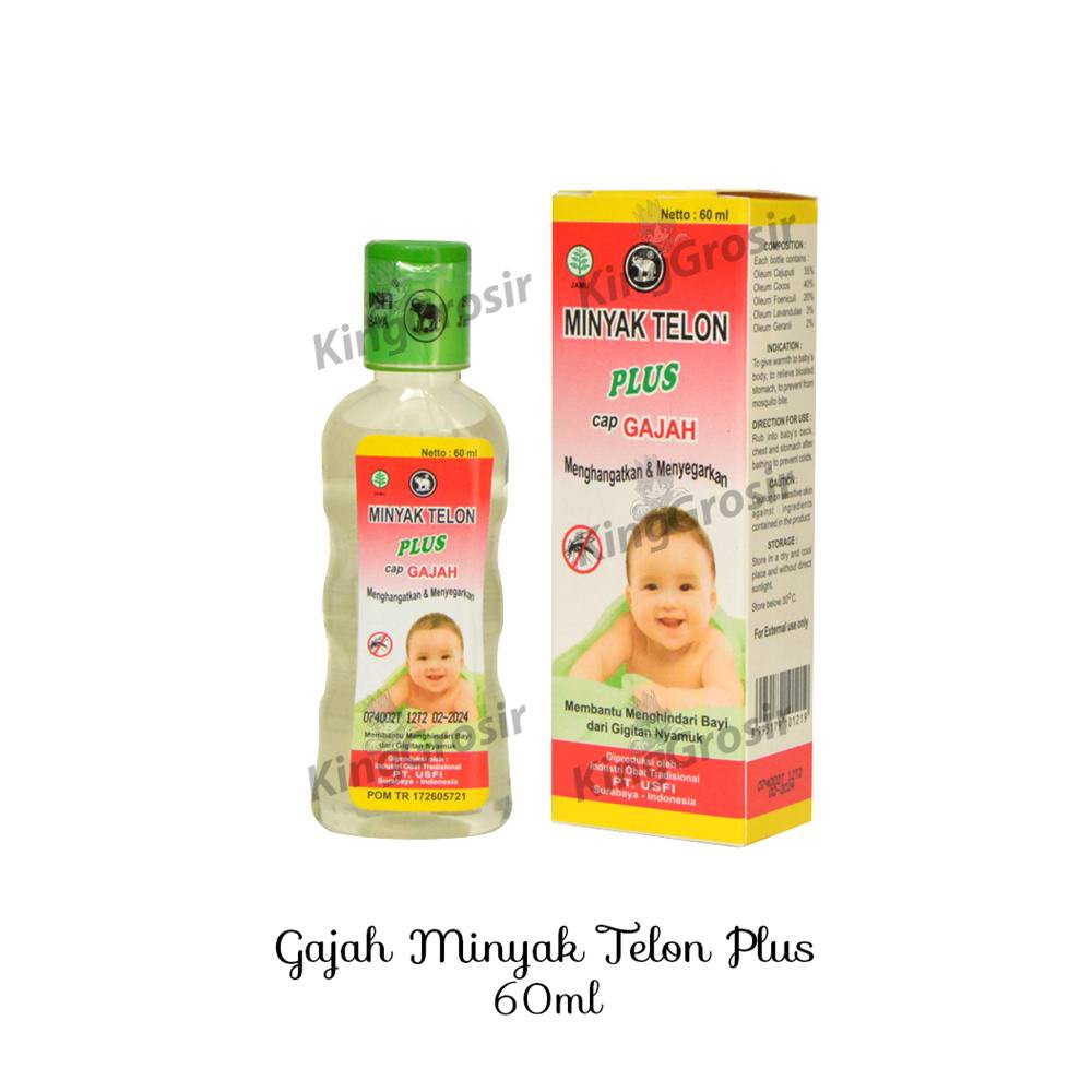Minyak Telon Bayi Plus Anti Nyamuk Cap Gajah Uk. 60ml / Minyak Pijat bayi