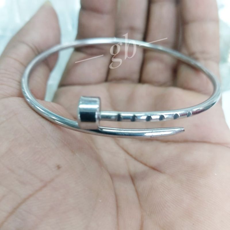 Gelang Titanium Paku Pria Polos