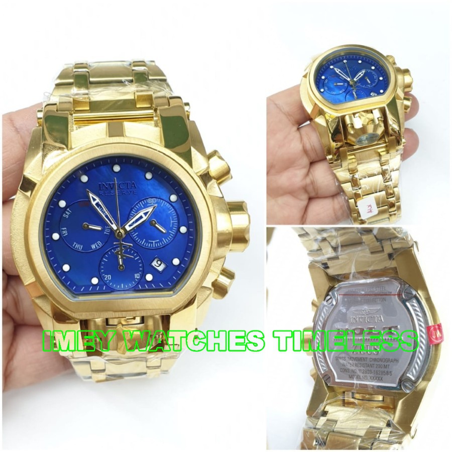 Big Sale JAM TANGAN INVICTA BOLT ZEUS GOLD BLUE OYSTER  ORIGINAL BM Garansi 1th