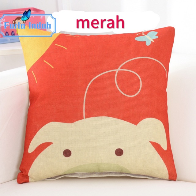 Sarung bantal sofa motif kepala binatang kartun 45×45CM