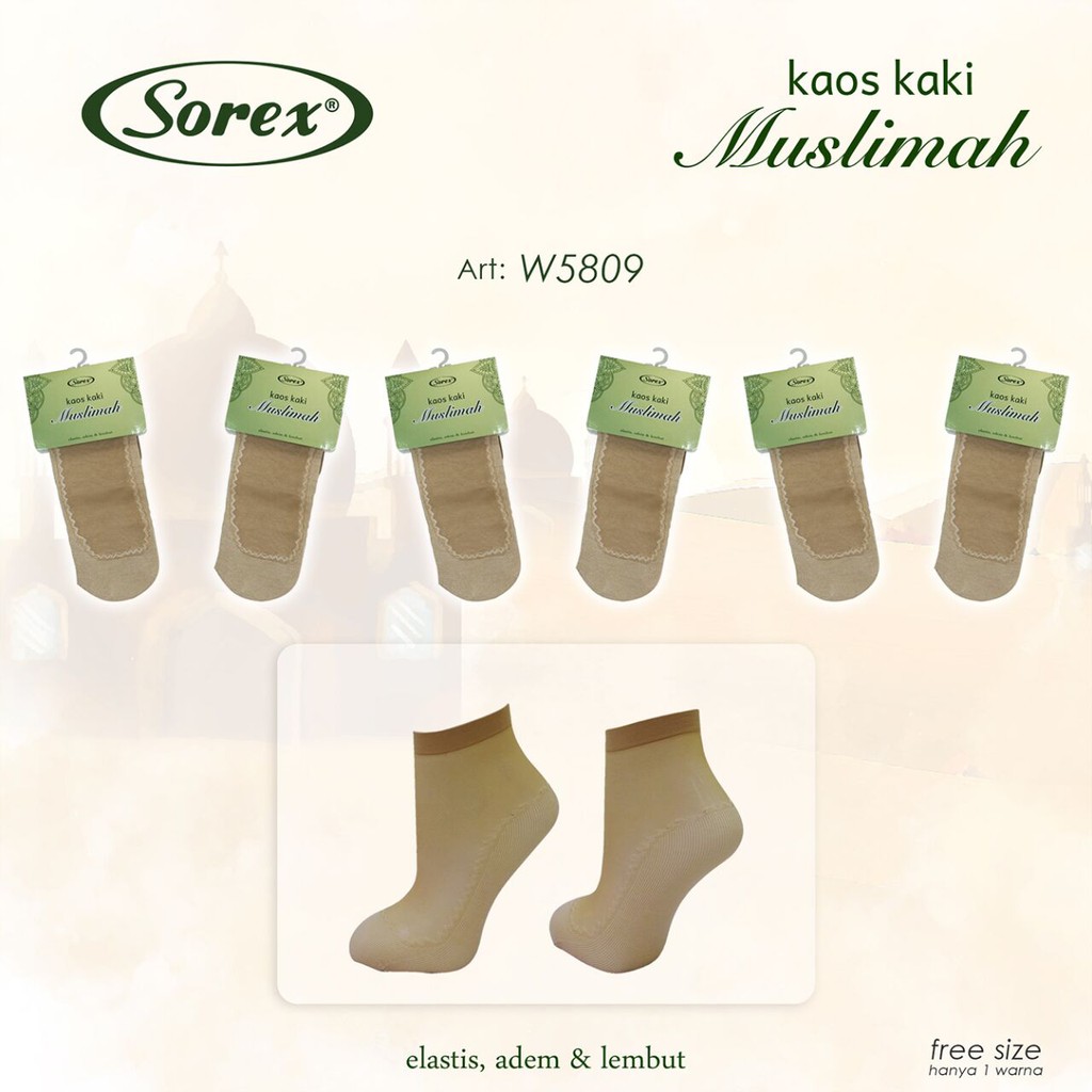 RC KAOS KAKI MUSLIMAH SOREX TIPE W5805/W5806/W5809/W5803 ANTI SELIP-3
