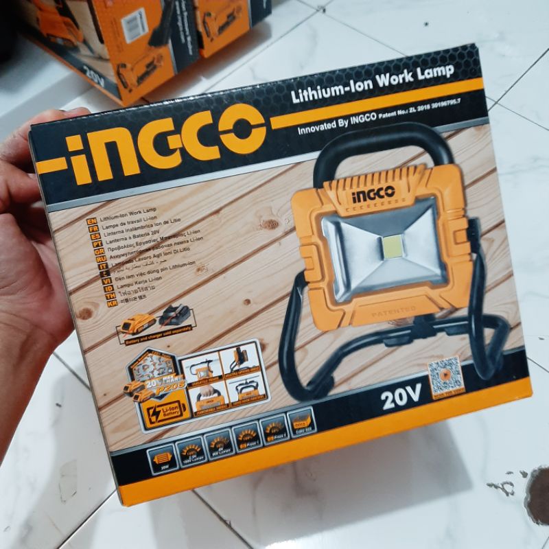 LAMPU SOROT 20 WATT LED CORDLESS 20V WORK LAMP INGCO CWLI2025