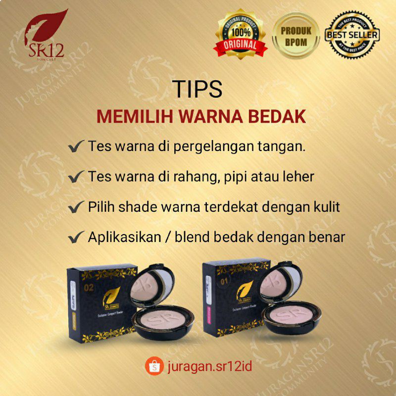 TERLARIS..!! EXCLUSIVE COMPACT POWDER SR12 BPOM AMAN / BEDAK PADAT + SPF 15