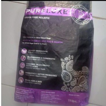 makanan anjing pureluxe small breed holistic 11lb
