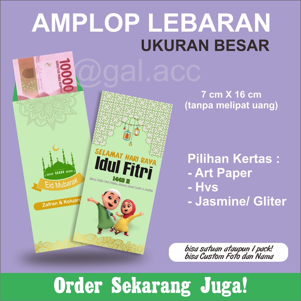 

Amplop Lebaran Custom Murah Series 1 / Angpao amplop Idul Fitri custom desain dan nama SERIES 1