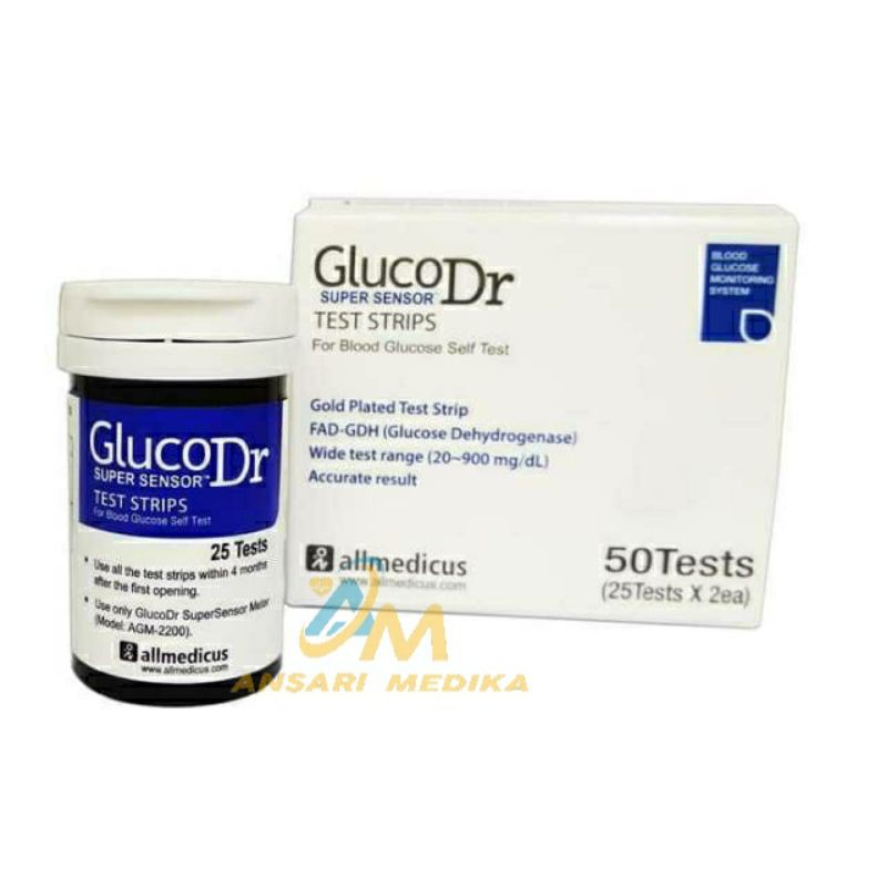 STRIP GLUCO DR SUPER SENSOR / STRIP GULA GLUCO DR SUPER SENSOR AGM 2200