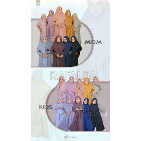 Gamis Set Khimar Anak RAFALEA KIDS Basic Dress By Kyra Daily bahan ity