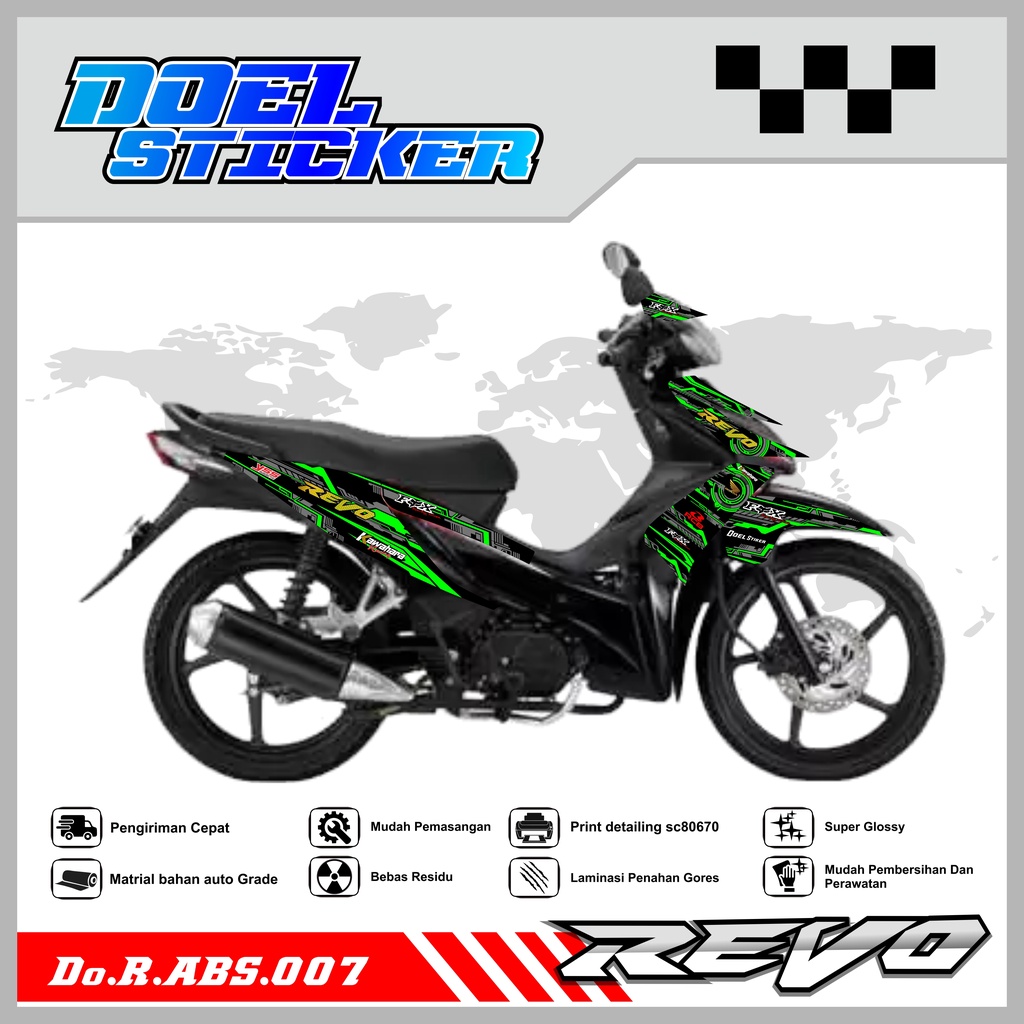 Sticker Striping REVO ABSOLUTE List Variasi Hologram , Crome Doel  007