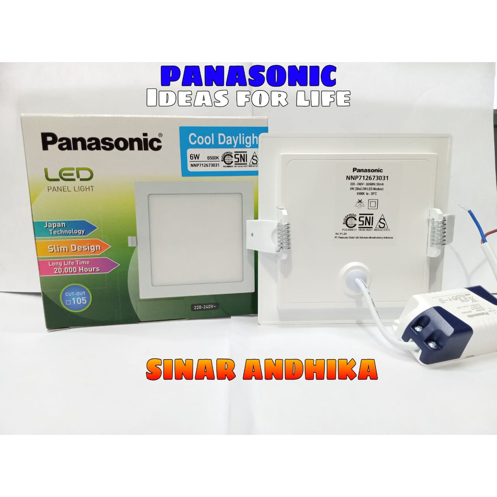 LAMPU LED DOWNLIGHT (SLIM) PANEL KOTAK PANASONIC 6 WATT NNP 71267/NNP 71257