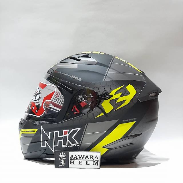 HELM NHK RX9 NAVY MOTIF BLACK YELLOW FLUO DOFF