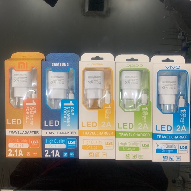 Charger BST LED Samaung Realme Xioami Oppo Vivo Branded Travel Adapter 1USB Anti Ledak Batok Lampu