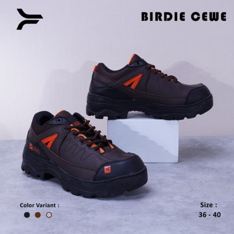 Sepatu Safety Wanita Proyek Gunung Hiking Touring Lavio Birdi Size kecil 36-37-38 Outdoor Ujung Besi