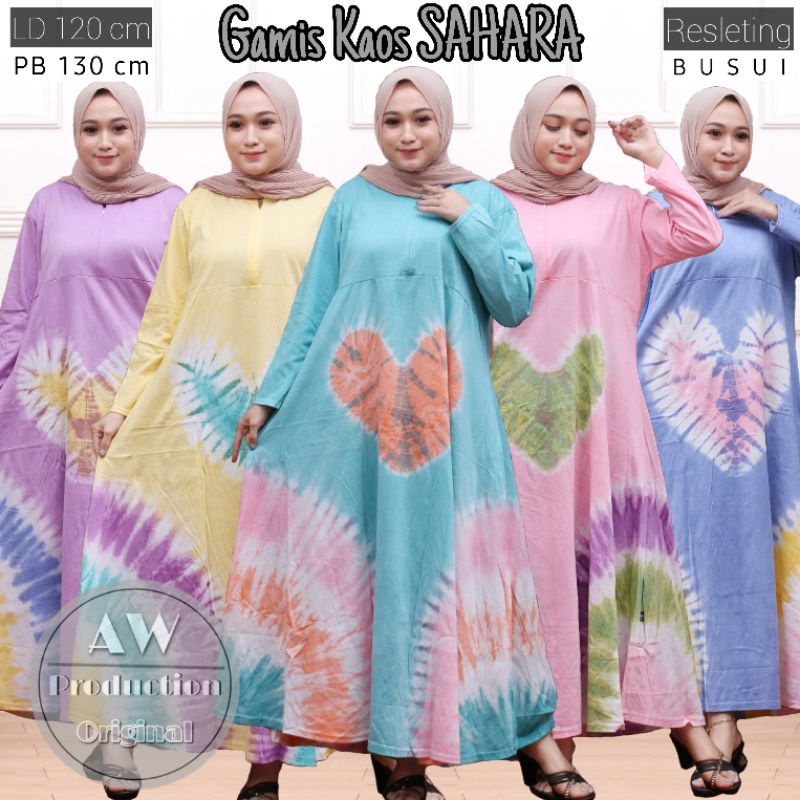 Daster Kaos Jumbo Soft Lengan Panjang Resleting Busui Bumil Friendly Kekinian Batik Termurah