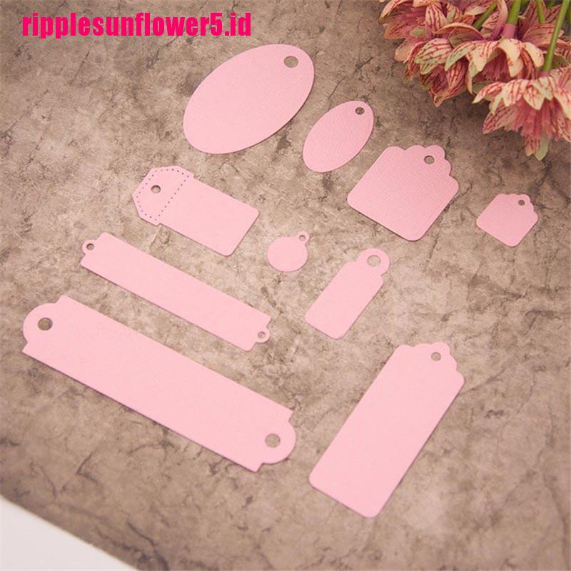 10pcs / set Cetakan Stensil Cutting Dies Motif Hollow Bahan Metal Untuk Scrapbook / Craft Diy