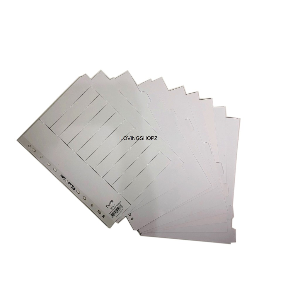 

InJO Tab Divider Bantex A4 Putih Semua, Pembatas Binder Bantex A4 6050-07
