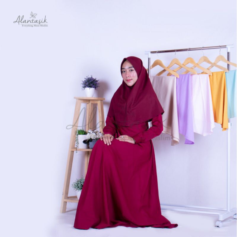 Alantasik - Jilbab Sport Khimar Pet Antem Uk S / Jilbab instant Ukuran S / Jilbab Sekolah R.8