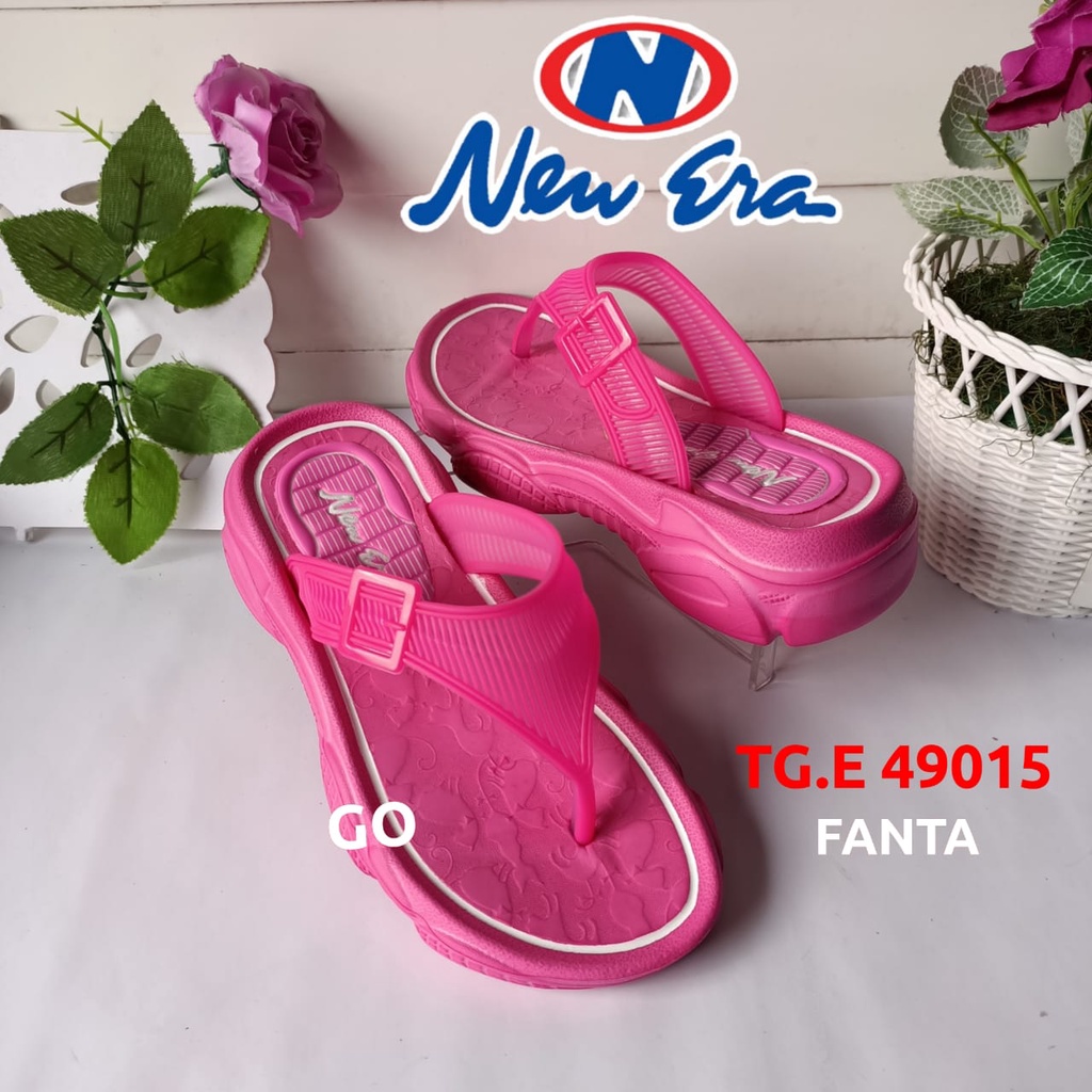 gof NEW ERA TG E 49015 Sandal Japit Wanita Sandal Wedgest Berkualitas Sandal Karet Anti Air terbaru Nyaman Kekinian