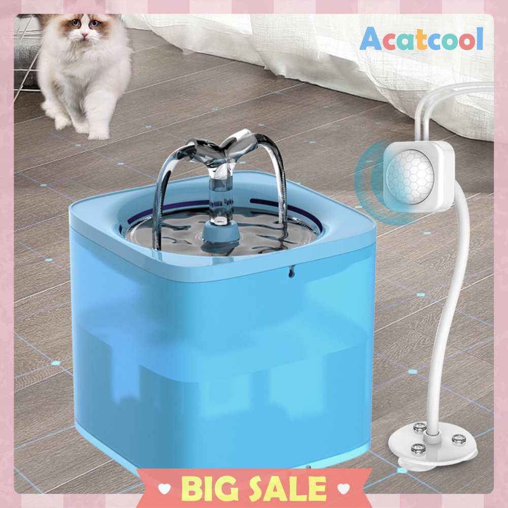 Pet Cat Dog Water Fountain USB Induction Infrared Motion Drinking Dispenser