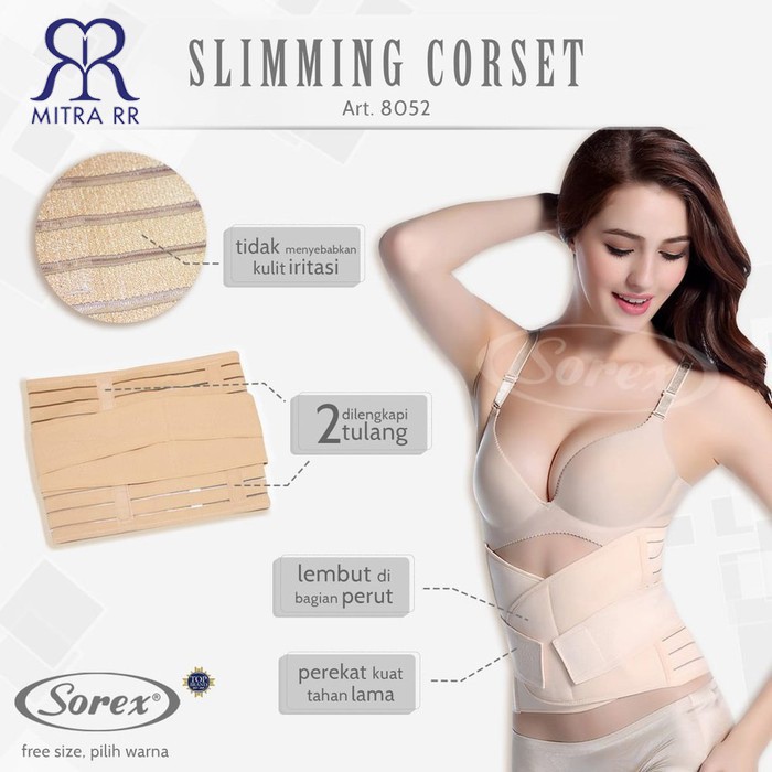 Korset Sorex 8052 / Korset Pelangsing / Slimming Corset Stagen Pengecil Perut Setelah Melahirkan