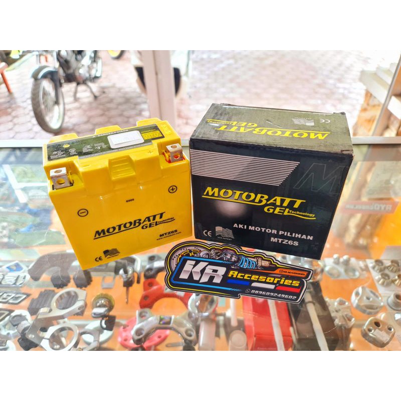 aki motobatt gel MTZ6S ukuran aki satria fu