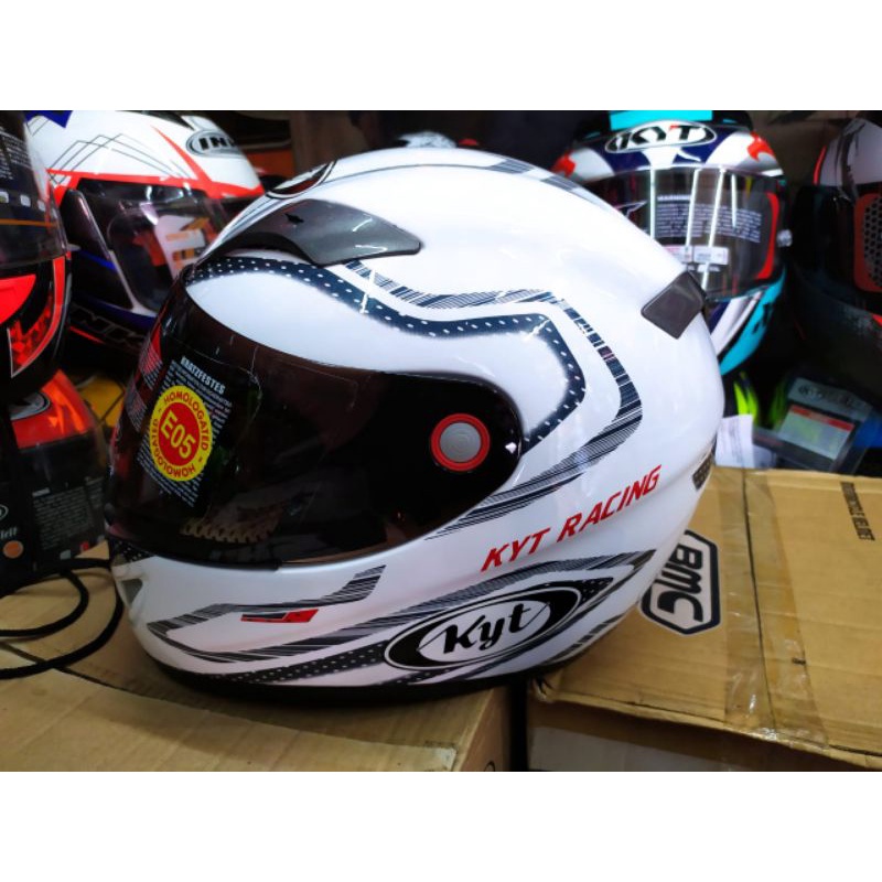 Kyt C4tech Helm Fullface Fiber Composite Putih Visor Smoke