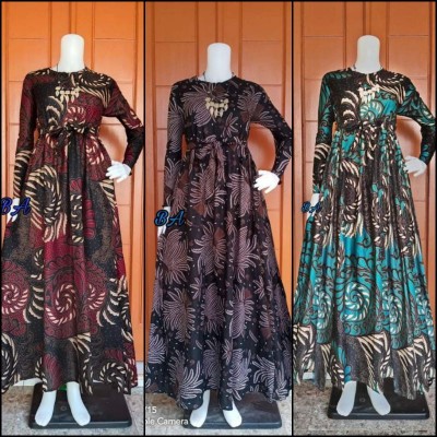 Gamis Batik Jumbo Sriwedari Maxi Bumil/busui Katun Sogan Allsize & Jumbo