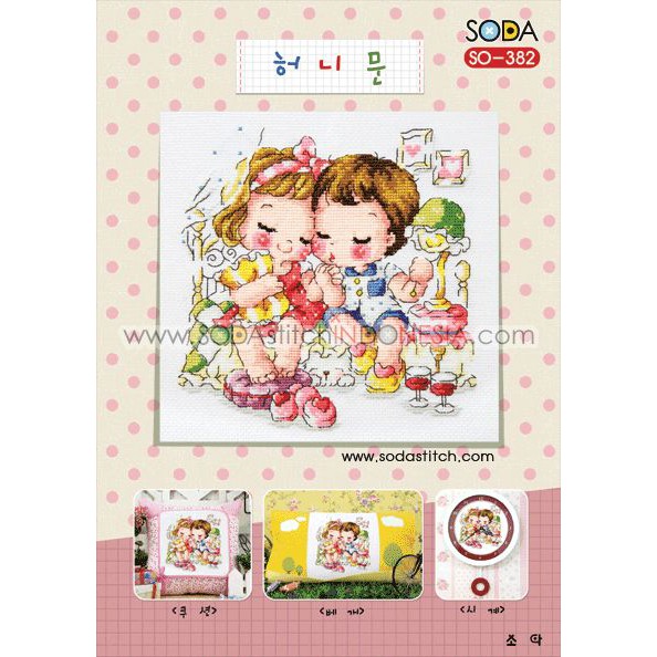 Paket DIY Craft Sulam Kristik Strimin Cross Stitch Sodastitch SO-382 - Honeymoon Korea Couple