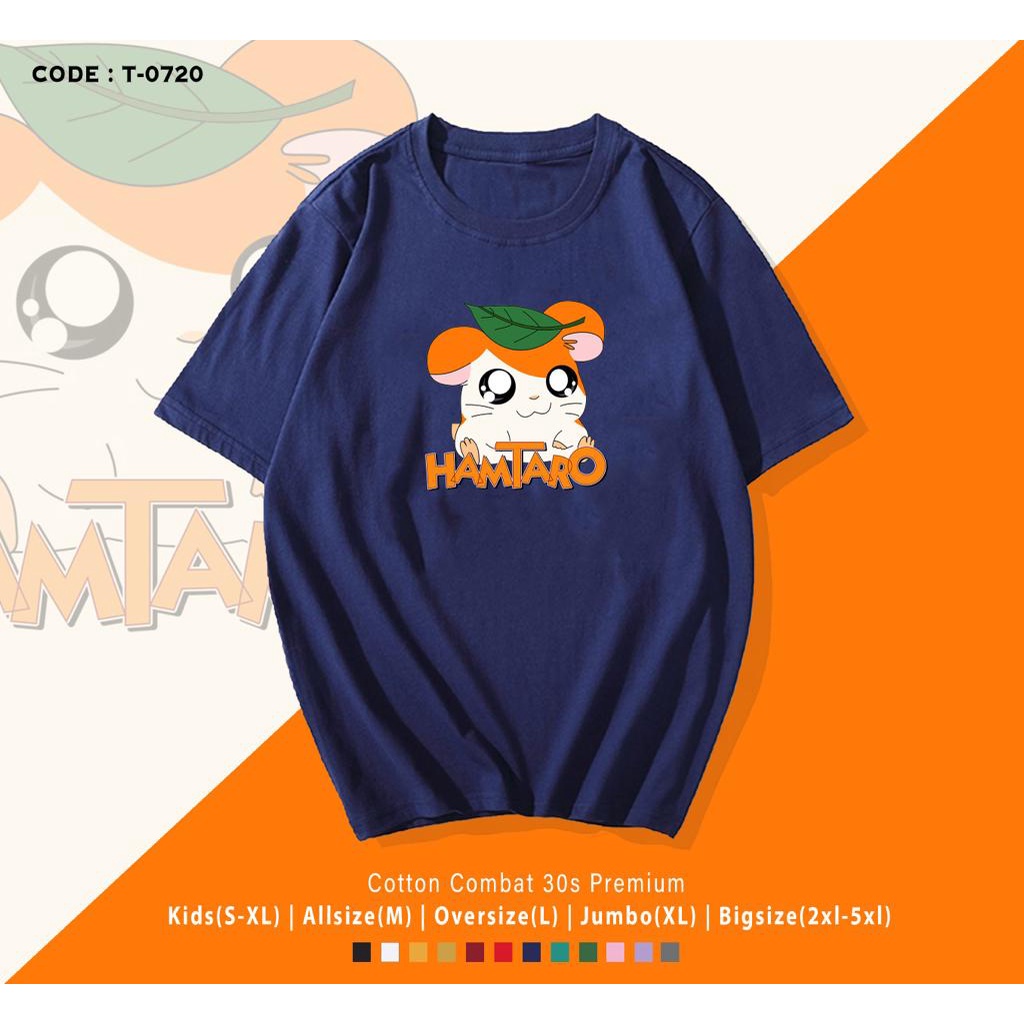 KAOS ANIME HAMTARO / T SHIRT WANITA / UK M - XL / KAOS LENGAN PENDEK / KAOS OVER SIZE / KAOS SANTAI